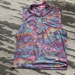 Sugar Thrillz Pastel Planet Sheer Crop Top